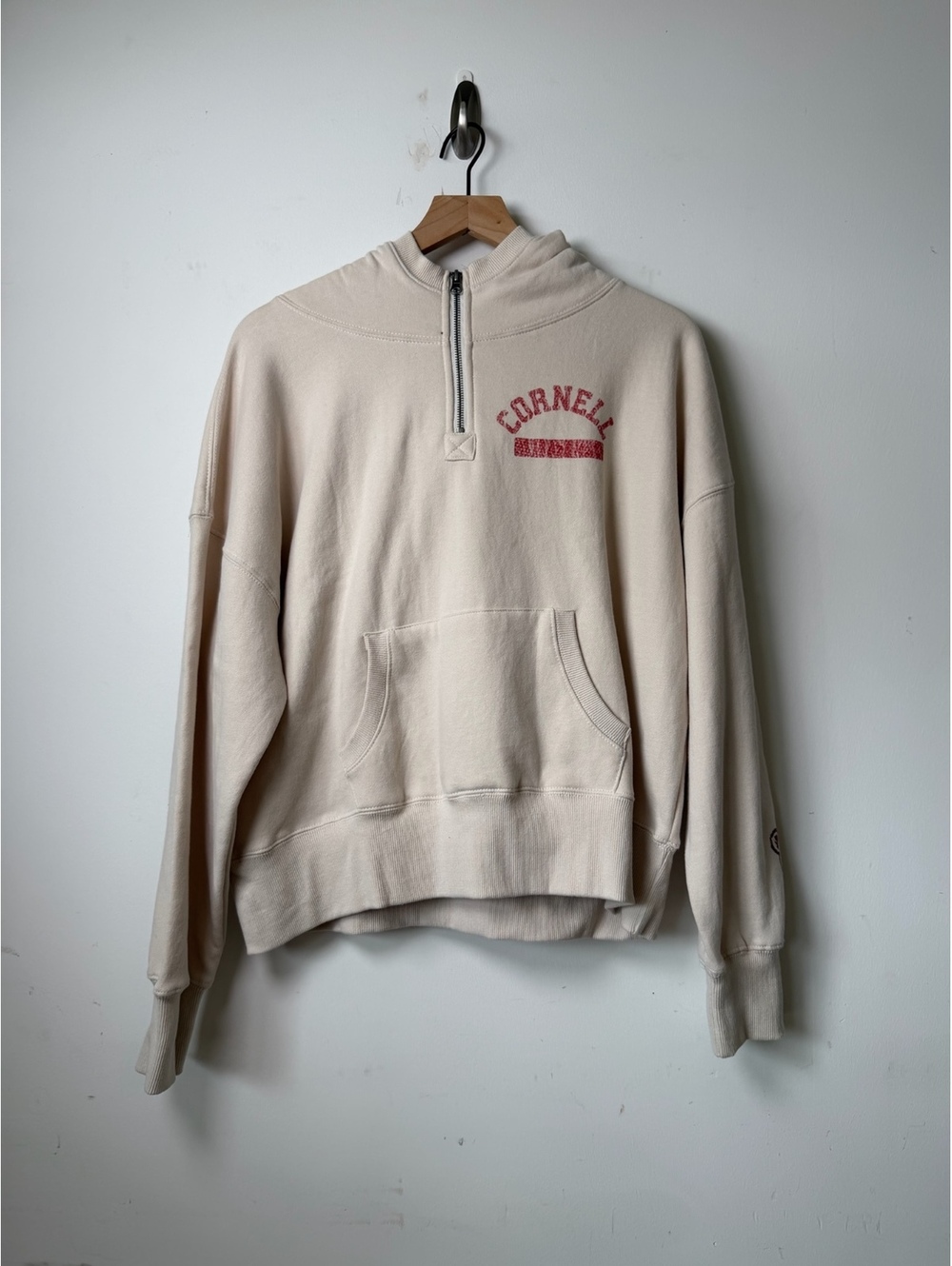Blue 84 Cornell University Half-Zip Hoodie in Cappuccino, Size womens L